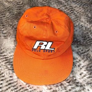 Neon orange Ralph Lauren sport adjustable cap